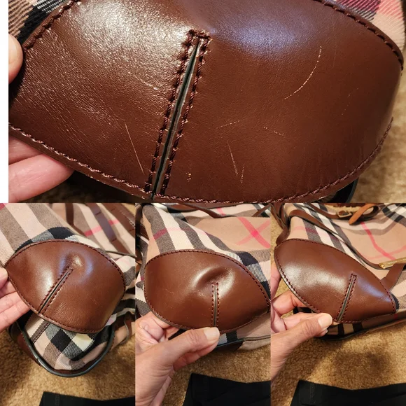 Burberry Bridle Dutton House Check Canvas and Leather Hobo - Picture 16 of 16